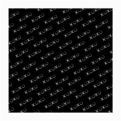 Xoxo Black And White Pattern, Kisses And Love Geometric Theme Medium Glasses Cloth (2 Sides) by Casemiro