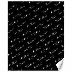 Xoxo Black And White Pattern, Kisses And Love Geometric Theme Canvas 11  X 14  by Casemiro