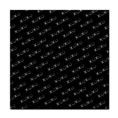 Xoxo Black And White Pattern, Kisses And Love Geometric Theme Face Towel by Casemiro