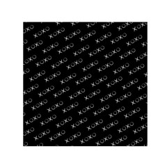 Xoxo Black And White Pattern, Kisses And Love Geometric Theme Small Satin Scarf (square) by Casemiro