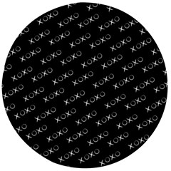 Xoxo Black And White Pattern, Kisses And Love Geometric Theme Wooden Bottle Opener (round) by Casemiro