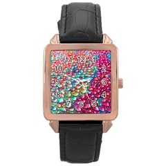 Rainbow Support Group  Rose Gold Leather Watch  by ScottFreeArt