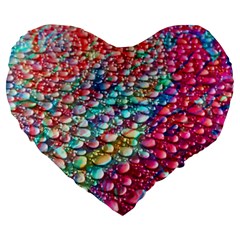 Rainbow Support Group  Large 19  Premium Flano Heart Shape Cushions by ScottFreeArt