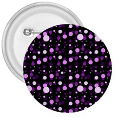 Purple, Pink Bokeh Dots, Asymmetric Polka Dot With Modern Twist 3  Buttons by Casemiro