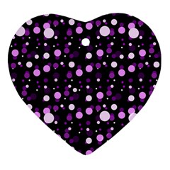 Purple, Pink Bokeh Dots, Asymmetric Polka Dot With Modern Twist Ornament (heart) by Casemiro