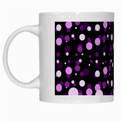 Purple, Pink Bokeh Dots, Asymmetric Polka Dot With Modern Twist White Mugs by Casemiro