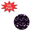 Purple, pink bokeh dots, asymmetric polka dot with modern twist 1  Mini Buttons (100 pack)  Front