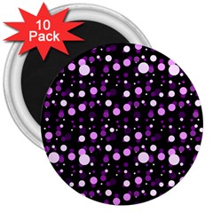 Purple, Pink Bokeh Dots, Asymmetric Polka Dot With Modern Twist 3  Magnets (10 Pack)  by Casemiro