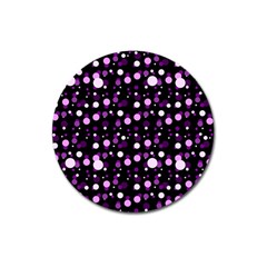 Purple, Pink Bokeh Dots, Asymmetric Polka Dot With Modern Twist Magnet 3  (round) by Casemiro