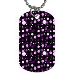 Purple, Pink Bokeh Dots, Asymmetric Polka Dot With Modern Twist Dog Tag (one Side) by Casemiro