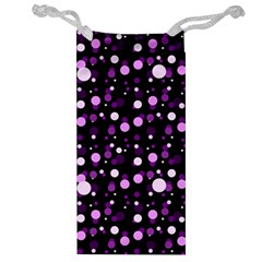 Purple, Pink Bokeh Dots, Asymmetric Polka Dot With Modern Twist Jewelry Bag by Casemiro