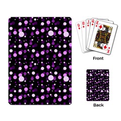 Purple, Pink Bokeh Dots, Asymmetric Polka Dot With Modern Twist Playing Cards Single Design (rectangle) by Casemiro