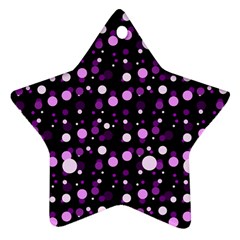 Purple, Pink Bokeh Dots, Asymmetric Polka Dot With Modern Twist Star Ornament (two Sides) by Casemiro