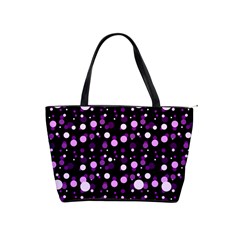 Purple, Pink Bokeh Dots, Asymmetric Polka Dot With Modern Twist Classic Shoulder Handbag by Casemiro