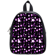 Purple, Pink Bokeh Dots, Asymmetric Polka Dot With Modern Twist School Bag (small) by Casemiro