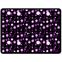 Purple, Pink Bokeh Dots, Asymmetric Polka Dot With Modern Twist Fleece Blanket (large)  by Casemiro