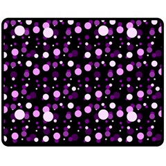 Purple, Pink Bokeh Dots, Asymmetric Polka Dot With Modern Twist Fleece Blanket (medium)  by Casemiro