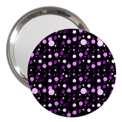 Purple, Pink Bokeh Dots, Asymmetric Polka Dot With Modern Twist 3  Handbag Mirrors by Casemiro