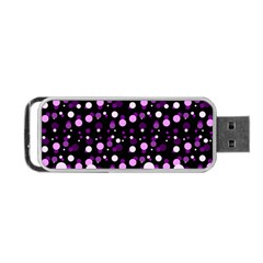 Purple, Pink Bokeh Dots, Asymmetric Polka Dot With Modern Twist Portable Usb Flash (two Sides) by Casemiro