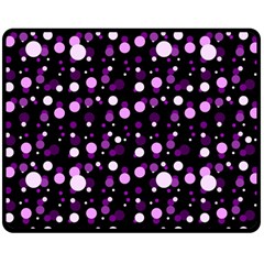 Purple, Pink Bokeh Dots, Asymmetric Polka Dot With Modern Twist Double Sided Fleece Blanket (medium)  by Casemiro