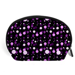 Purple, Pink Bokeh Dots, Asymmetric Polka Dot With Modern Twist Accessory Pouch (large) by Casemiro