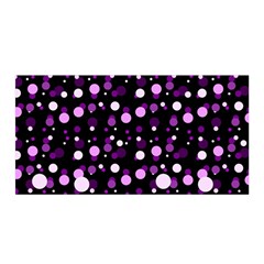 Purple, Pink Bokeh Dots, Asymmetric Polka Dot With Modern Twist Satin Wrap by Casemiro