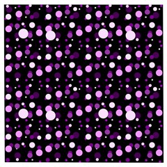 Purple, Pink Bokeh Dots, Asymmetric Polka Dot With Modern Twist Wooden Puzzle Square by Casemiro