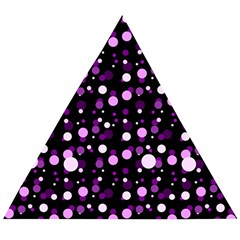 Purple, Pink Bokeh Dots, Asymmetric Polka Dot With Modern Twist Wooden Puzzle Triangle by Casemiro