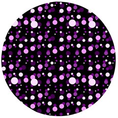 Purple, Pink Bokeh Dots, Asymmetric Polka Dot With Modern Twist Wooden Bottle Opener (round) by Casemiro