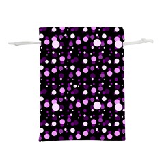 Purple, Pink Bokeh Dots, Asymmetric Polka Dot With Modern Twist Lightweight Drawstring Pouch (l) by Casemiro