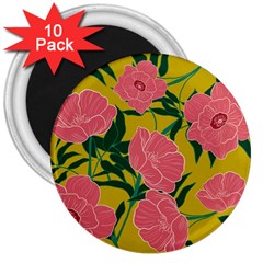 Pink Flower Seamless Pattern 3  Magnets (10 Pack)  by Amaryn4rt