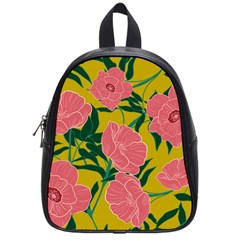 Pink Flower Seamless Pattern School Bag (small) by Amaryn4rt