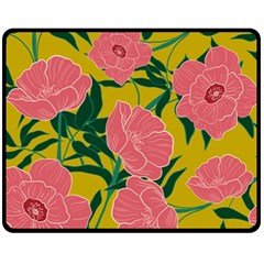 Pink Flower Seamless Pattern Fleece Blanket (medium)  by Amaryn4rt