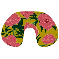 Pink Flower Seamless Pattern Travel Neck Pillow by Amaryn4rt