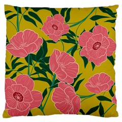 Pink Flower Seamless Pattern Large Flano Cushion Case (one Side) by Amaryn4rt