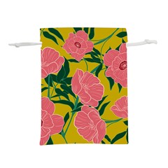 Pink Flower Seamless Pattern Lightweight Drawstring Pouch (l) by Amaryn4rt