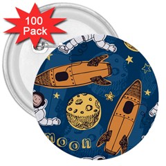 Missile Pattern 3  Buttons (100 Pack)  by Amaryn4rt