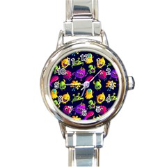 Space Patterns Round Italian Charm Watch by Amaryn4rt