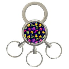 Space Patterns 3-Ring Key Chain