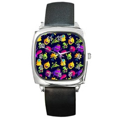 Space Patterns Square Metal Watch