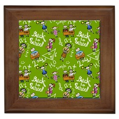 Seamless Pattern With Kids Framed Tile by Amaryn4rt