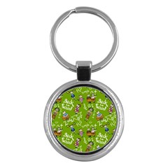 Seamless Pattern With Kids Key Chain (round) by Amaryn4rt