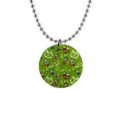 Seamless Pattern With Kids 1  Button Necklace by Amaryn4rt