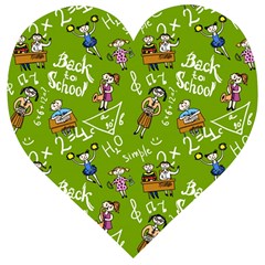 Seamless Pattern With Kids Wooden Puzzle Heart