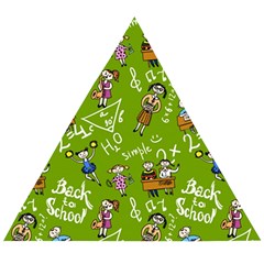 Seamless Pattern With Kids Wooden Puzzle Triangle