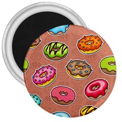 Doughnut Doodle Colorful Seamless Pattern 3  Magnets by Amaryn4rt