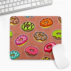 Doughnut Doodle Colorful Seamless Pattern Large Mousepads by Amaryn4rt