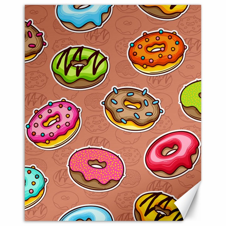 Doughnut Doodle Colorful Seamless Pattern Canvas 16  x 20 