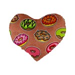 Doughnut Doodle Colorful Seamless Pattern Standard 16  Premium Heart Shape Cushions Back