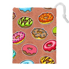 Doughnut Doodle Colorful Seamless Pattern Drawstring Pouch (5xl) by Amaryn4rt